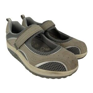 Skechers Shape Ups Shoes Womens Size 9.5 Beige Strap Mary Jane Walking Sneakers